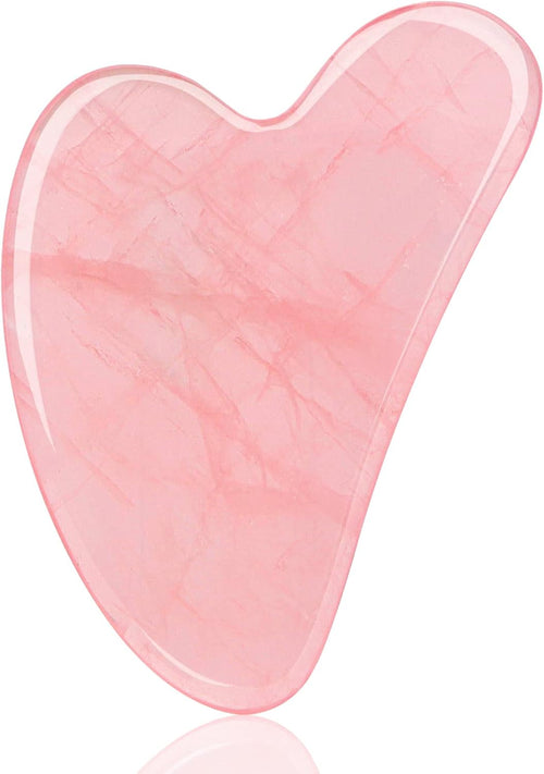 EsencialLuz – Piedra Gua Sha de Cuarzo Rosa para Masaje Facial