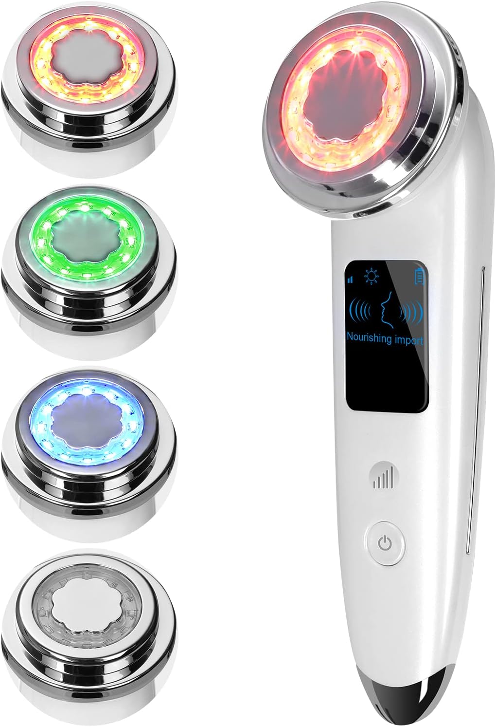 EsencialLuz – Dispositivo Facial de Terapia LED Multifunción con Masaje Reafirmante en colores LED para rejuvenecer la piel.