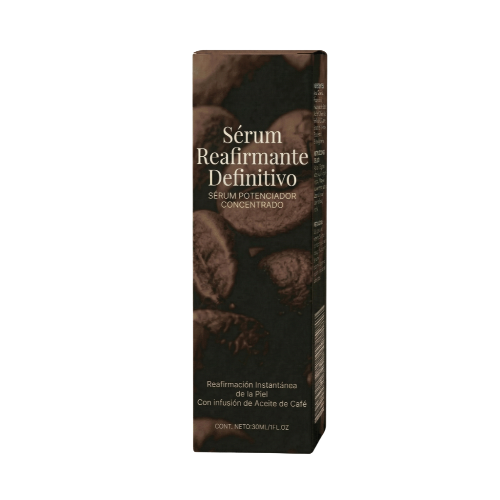 Sérum ultra reafirmante en empaque elegante, diseñado para una piel suave y radiante.