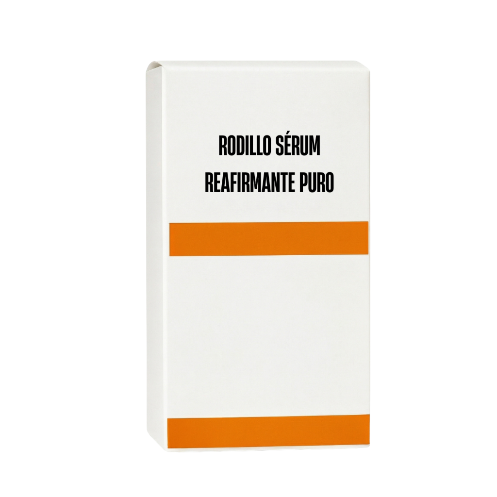 Caja del Rodillo sérum reafirmante puro, esencial para una piel más firme y tonificada.