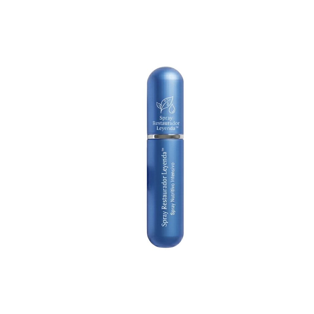 Spray Restaurador Leyenda en envase azul, ideal para el cuidado diario de la piel.
