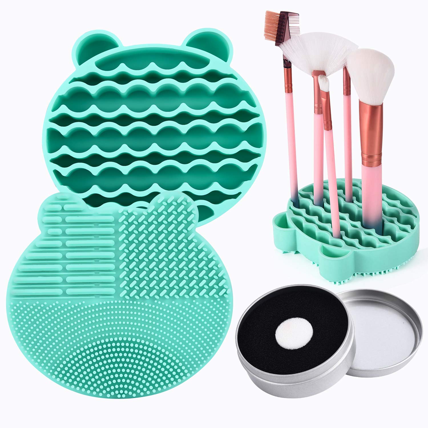 EsencialLuz – Alfombrilla de Silicona Portátil para Limpieza de Brochas de Maquillaje