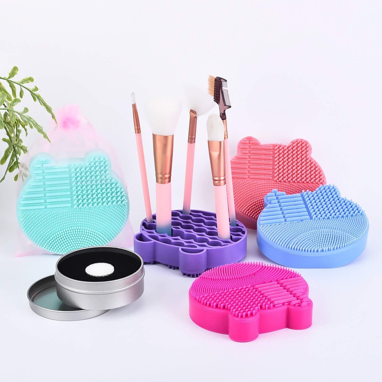 EsencialLuz – Alfombrilla de Silicona Portátil para Limpieza de Brochas de Maquillaje