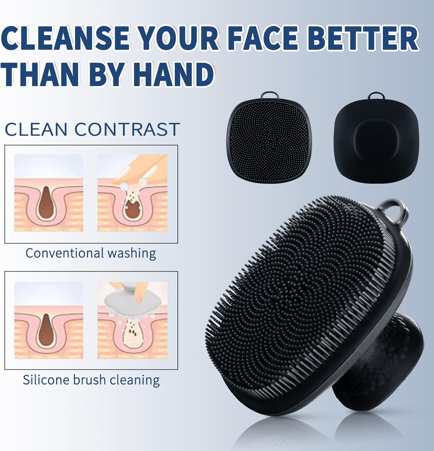 EsencialLuz – Cepillo Facial de Silicona Impermeable para Limpieza y Exfoliación