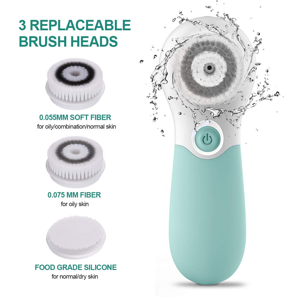 EsencialLuz – Cepillo Facial Eléctrico Impermeable de Limpieza y Exfoliación