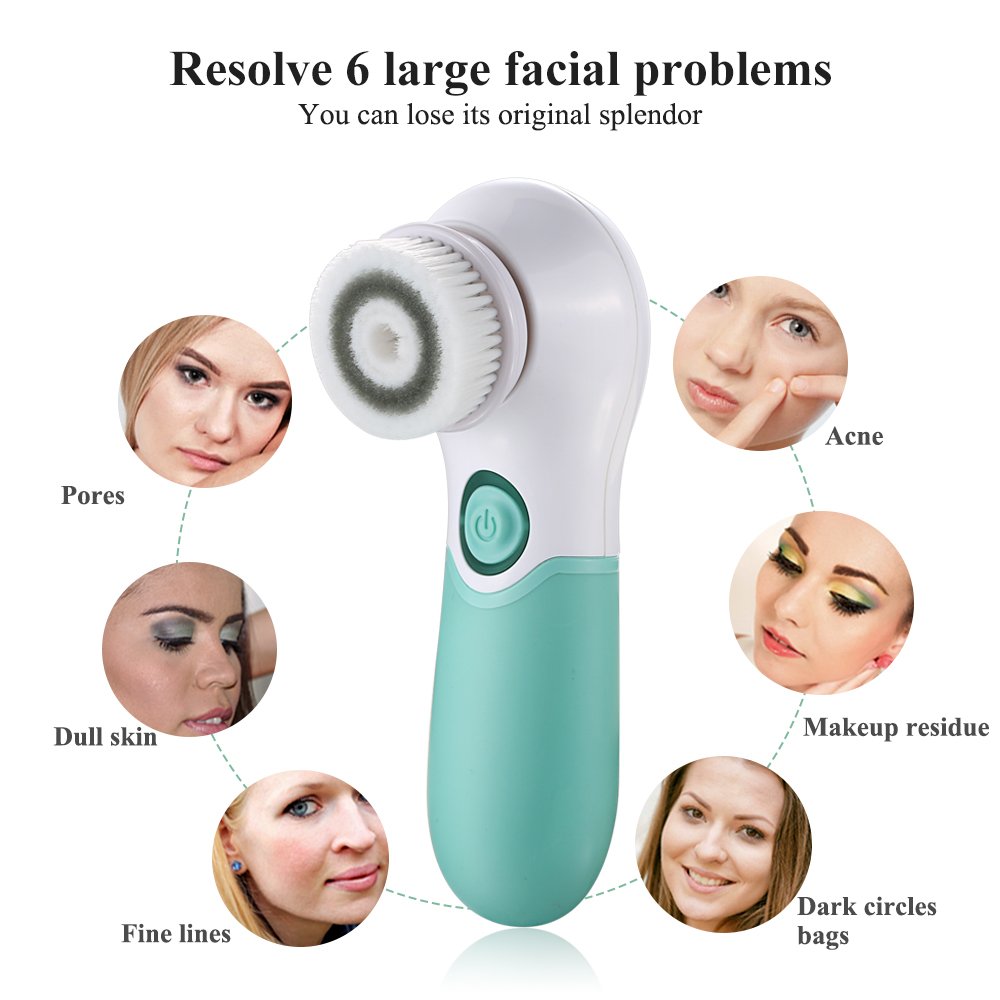 EsencialLuz – Cepillo Facial Eléctrico Impermeable de Limpieza y Exfoliación