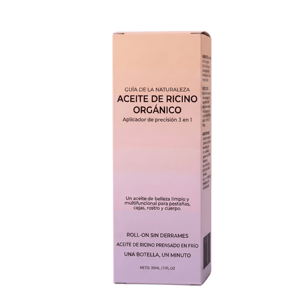 Aceite de Ricino Orgánico Premium en Roll-On, envase de 30 ml con aplicador de precisión 3 en 1.