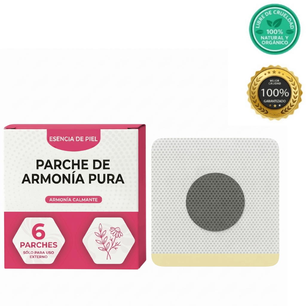 Parche de Armonía Pura, parches hidratantes con ingredientes naturales, diseño cómodo y efectivo para la piel.