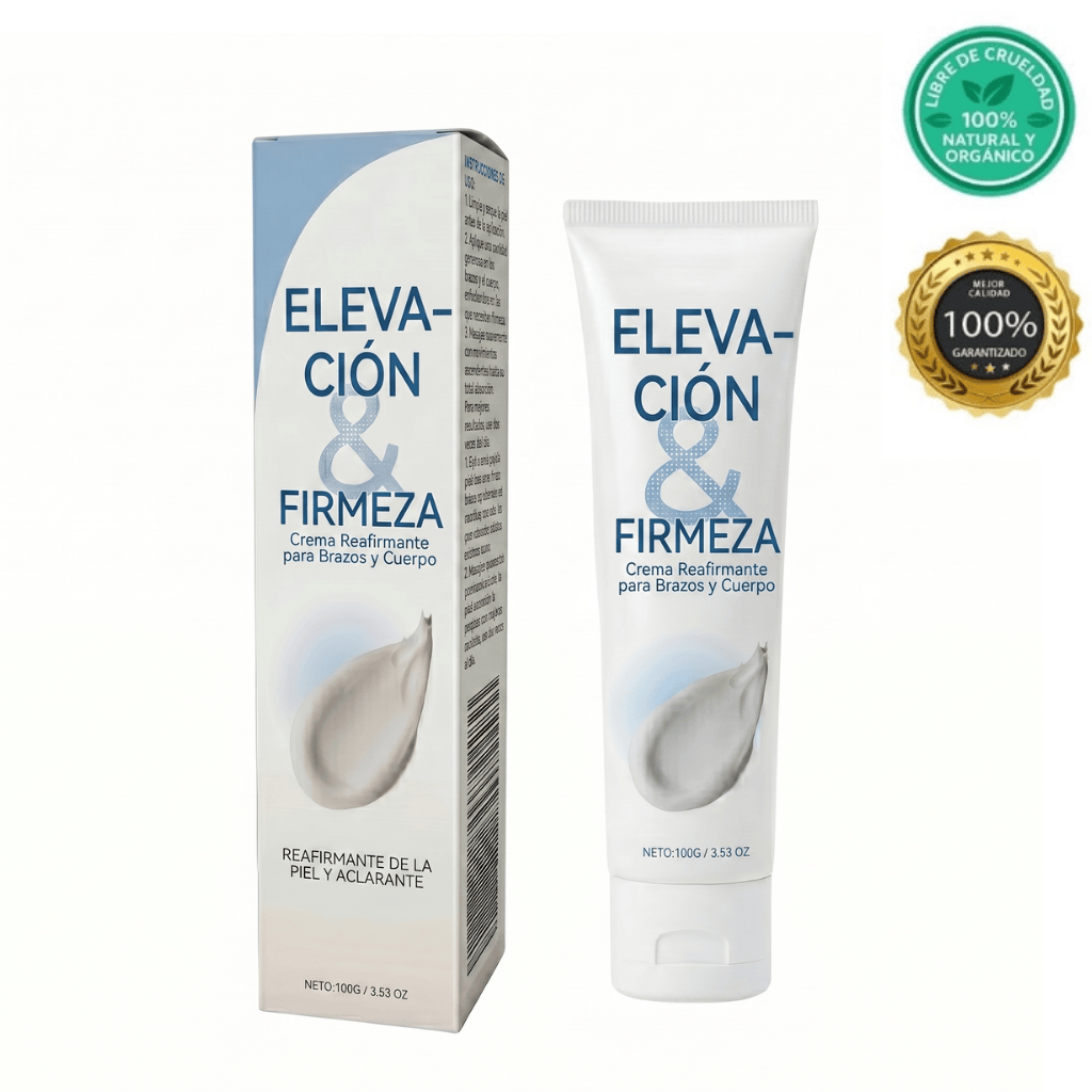 Crema Reafirmante para Brazos en envase con sello de garantía de producto natural y orgánico.