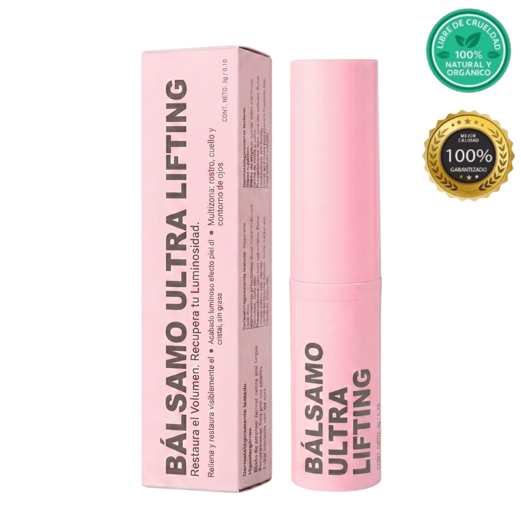 Bálsamo Ultra Reafirmante en envase rosa, ideal para una piel firme y revitalizada.