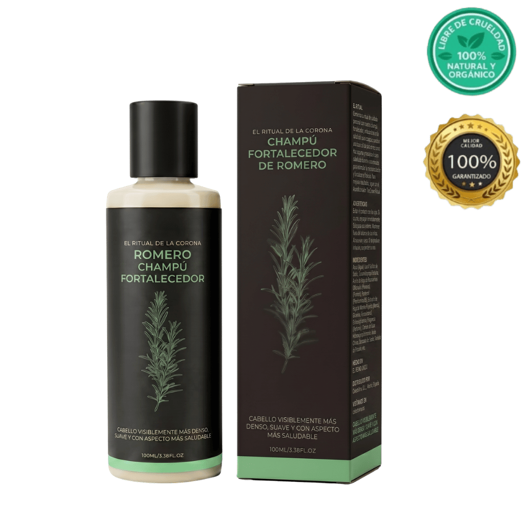 Champú para el cuidado del cabello con romero