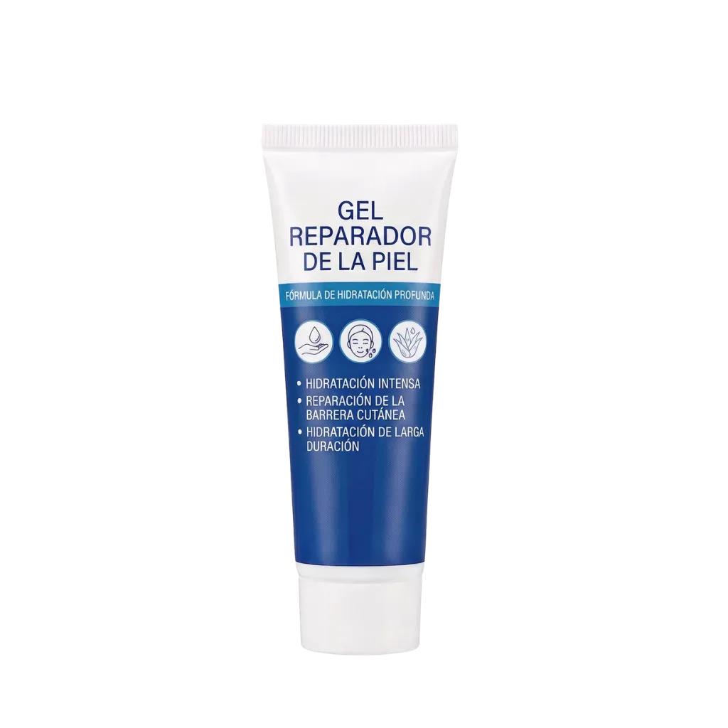 Gel Reparador De La Piel en tubo, fórmula para hidratación profunda y reparación de la barrera cutánea.