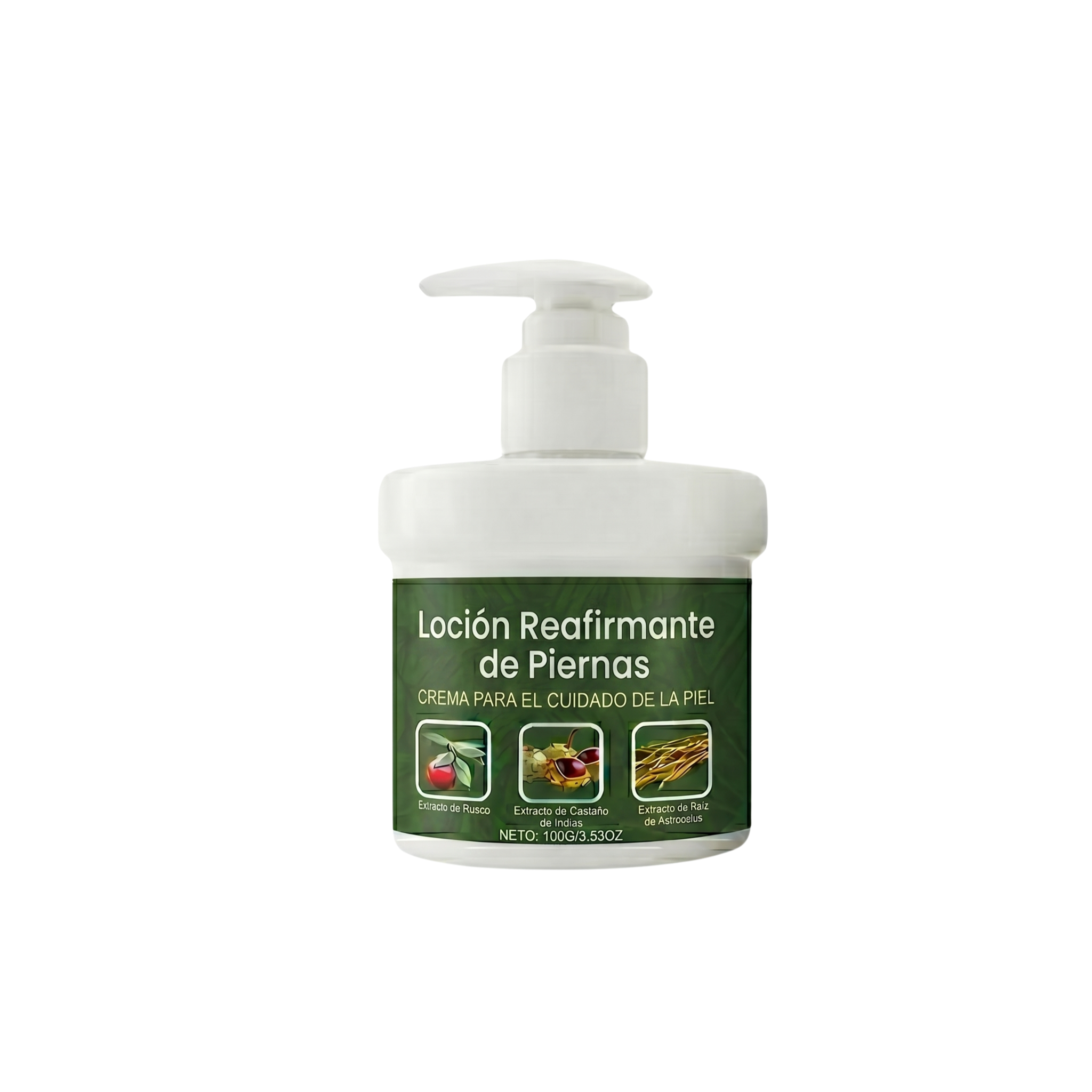 Loción Reafirmante de Piernas, crema tópica para el cuidado de la piel, diseñada para firmeza y suavidad.