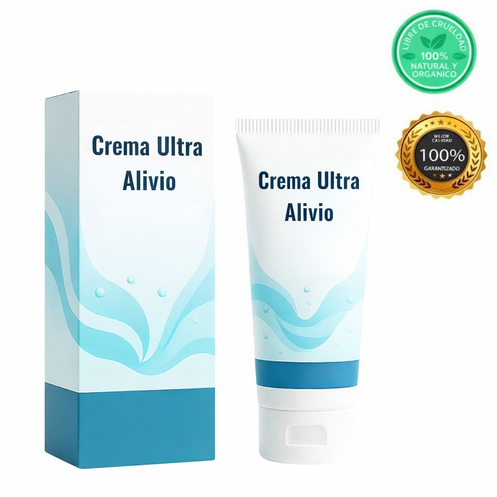 Crema Ultra Alivio en tubo y caja, fórmula ligera para una piel radiante y suave, 100% natural y orgánico.
