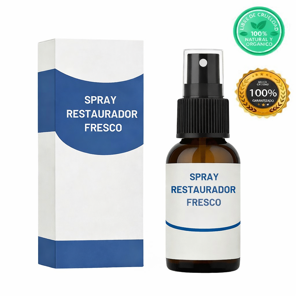 Imagen del Spray Restaurador Fresco en su envase, ideal para piernas lisas y bien cuidadas.