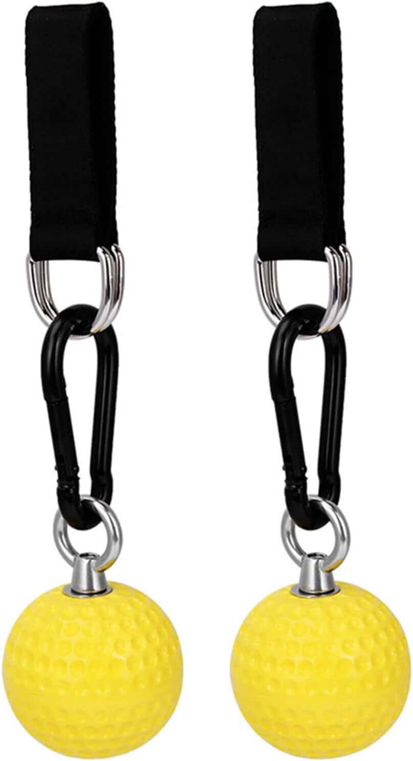 EsencialLuz CoreFlexPro - Entrenador de acero inoxidable con pelotas amarillas para fortalecer dedos y manos.