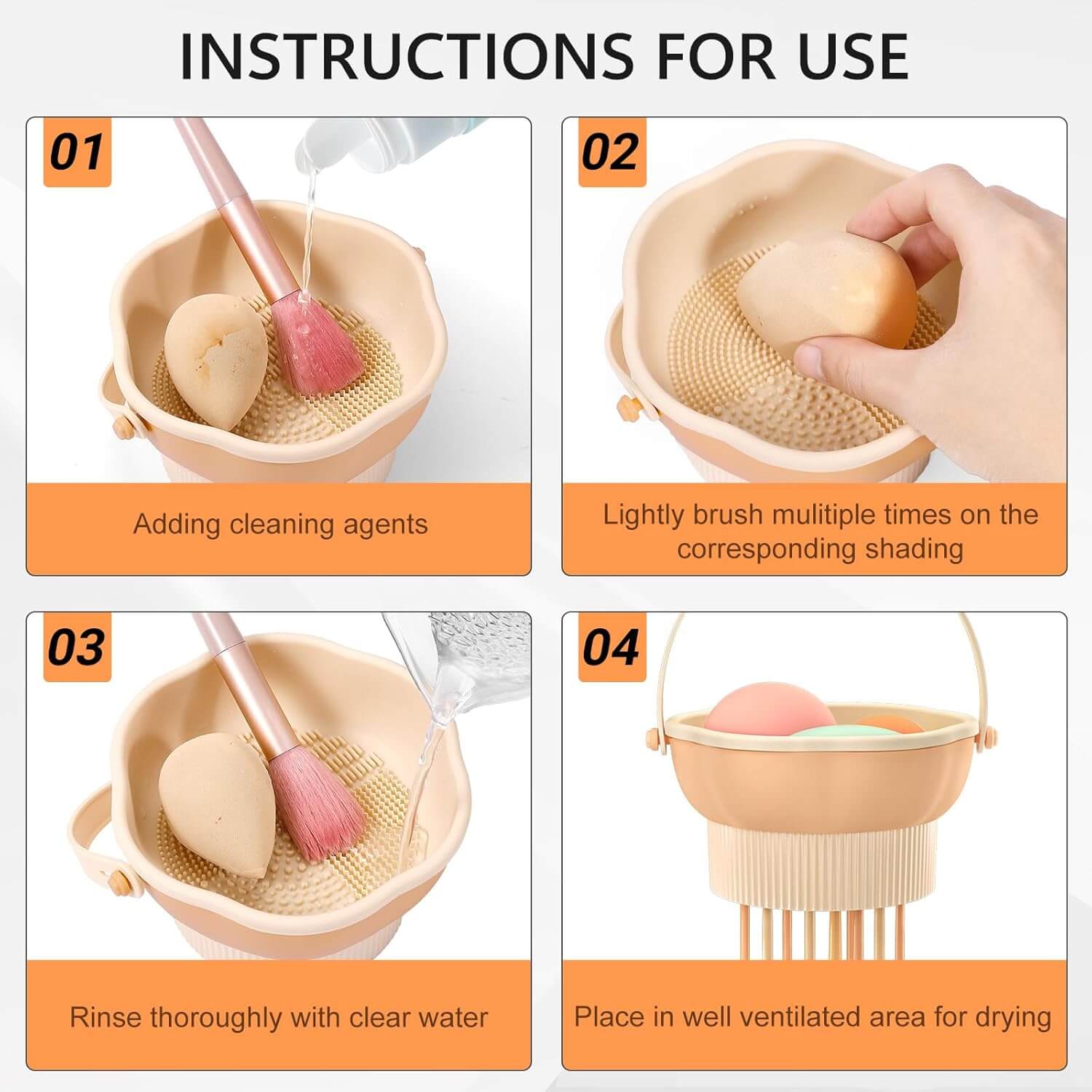 EsencialLuz – Alfombrilla de Silicona para Limpieza y Organización de Brochas instrucciones de uso paso a paso