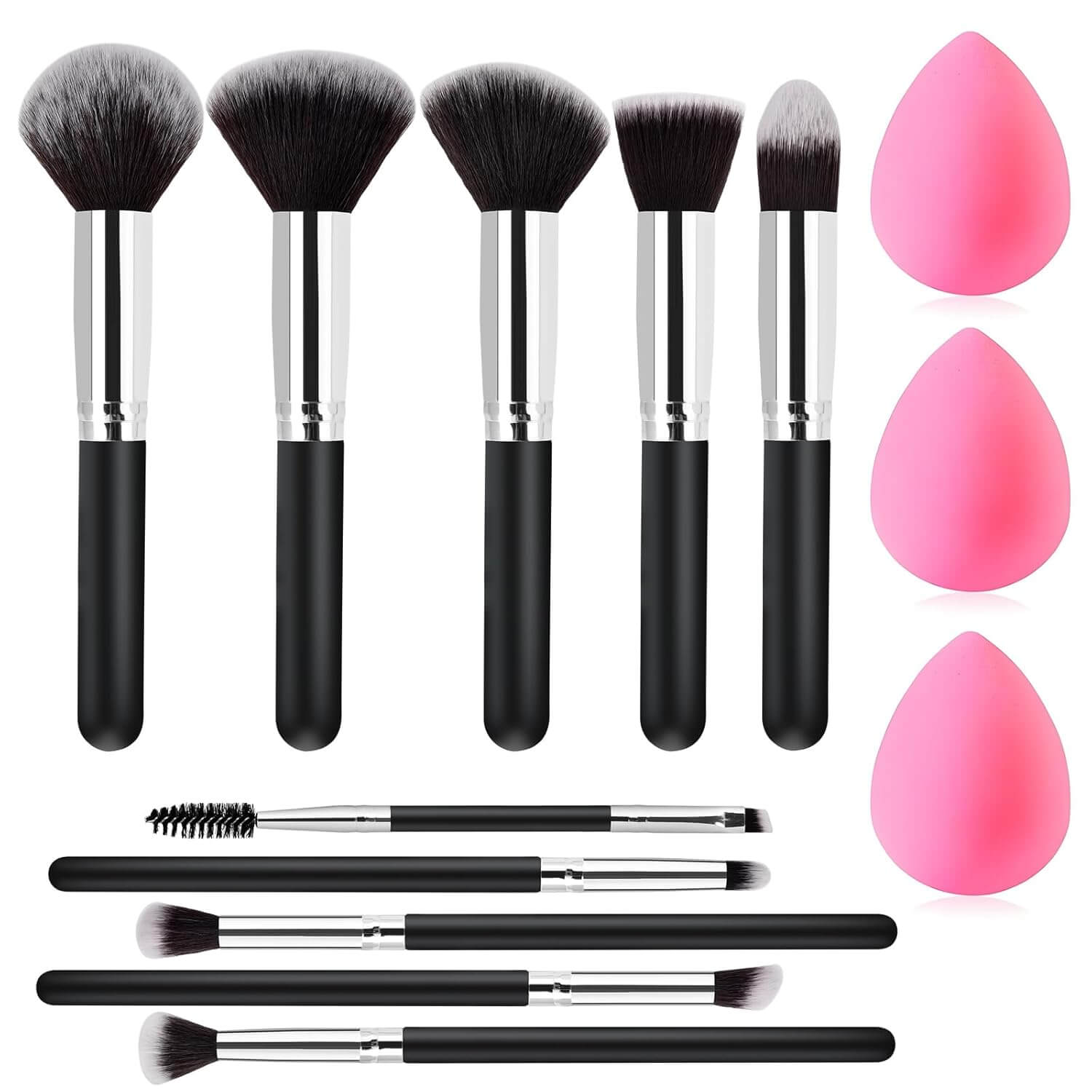 EsencialLuz – Set de Brochas de Maquillaje Profesional (Incluye Estuche) con pinceles y esponjas de alta calidad.