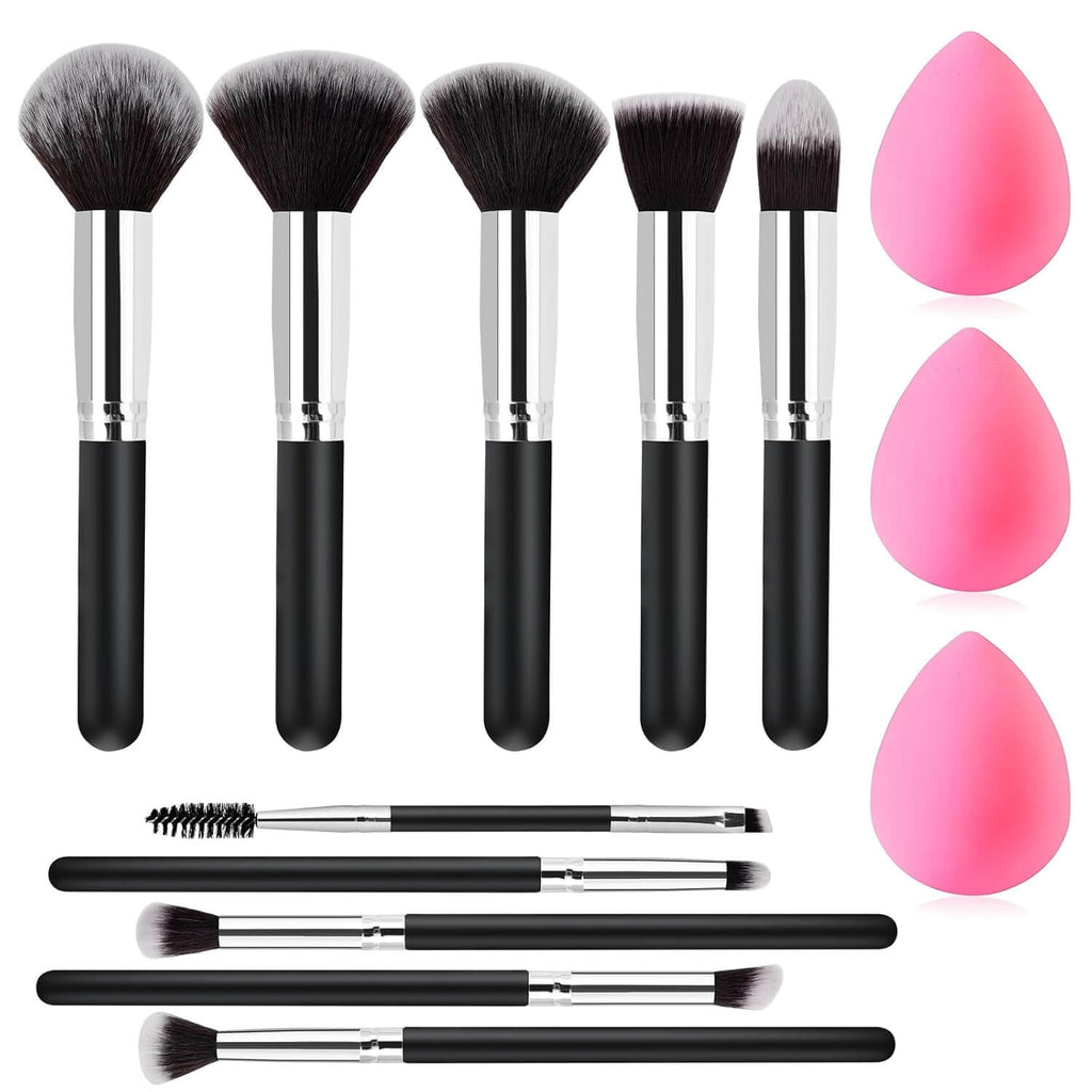 EsencialLuz – Set de Brochas de Maquillaje Profesional (Incluye Estuche) con pinceles y esponjas de alta calidad.