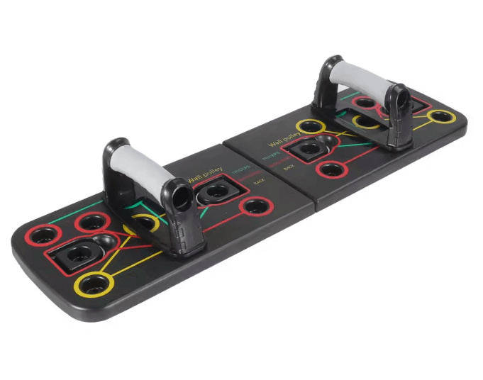 EsencialLuz Tabla de Flexiones Multifuncional con Bandas Elásticas para entrenamiento en casa.