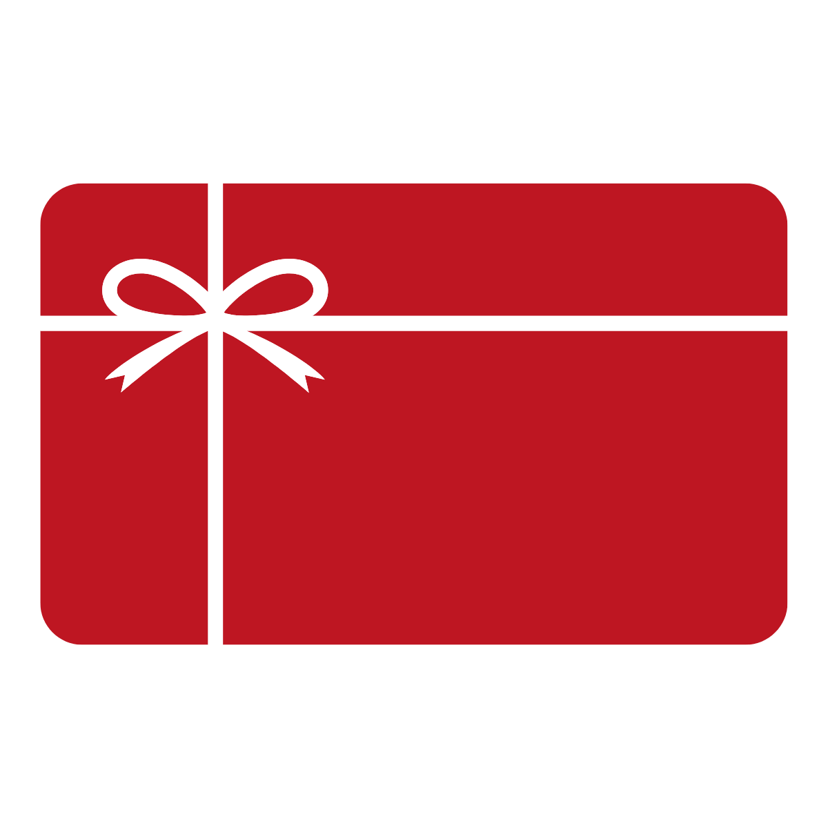 Crédito de Tienda Gratis - Tarjeta de regalo roja con cinta blanca para compras en la tienda.