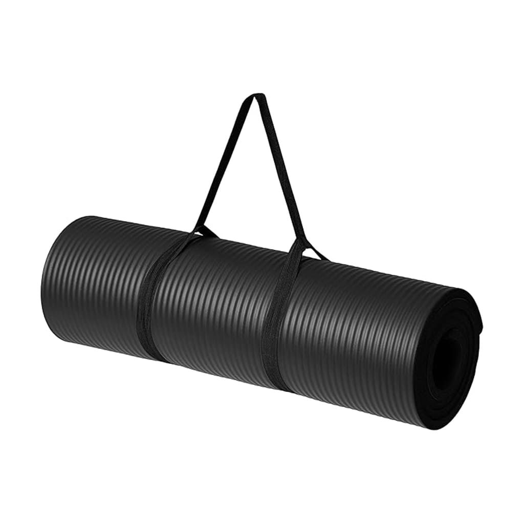 VitalMat Esterilla de Yoga y Fitness enrollada con correa para transporte, ideal para yoga y pilates.
