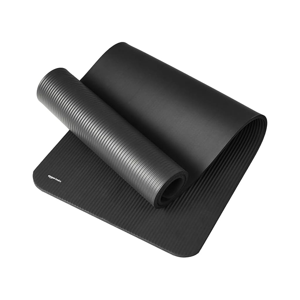 VitalMat Esterilla de Yoga y Fitness enrollada, superficie antideslizante y extra gruesa para entrenamientos cómodos.